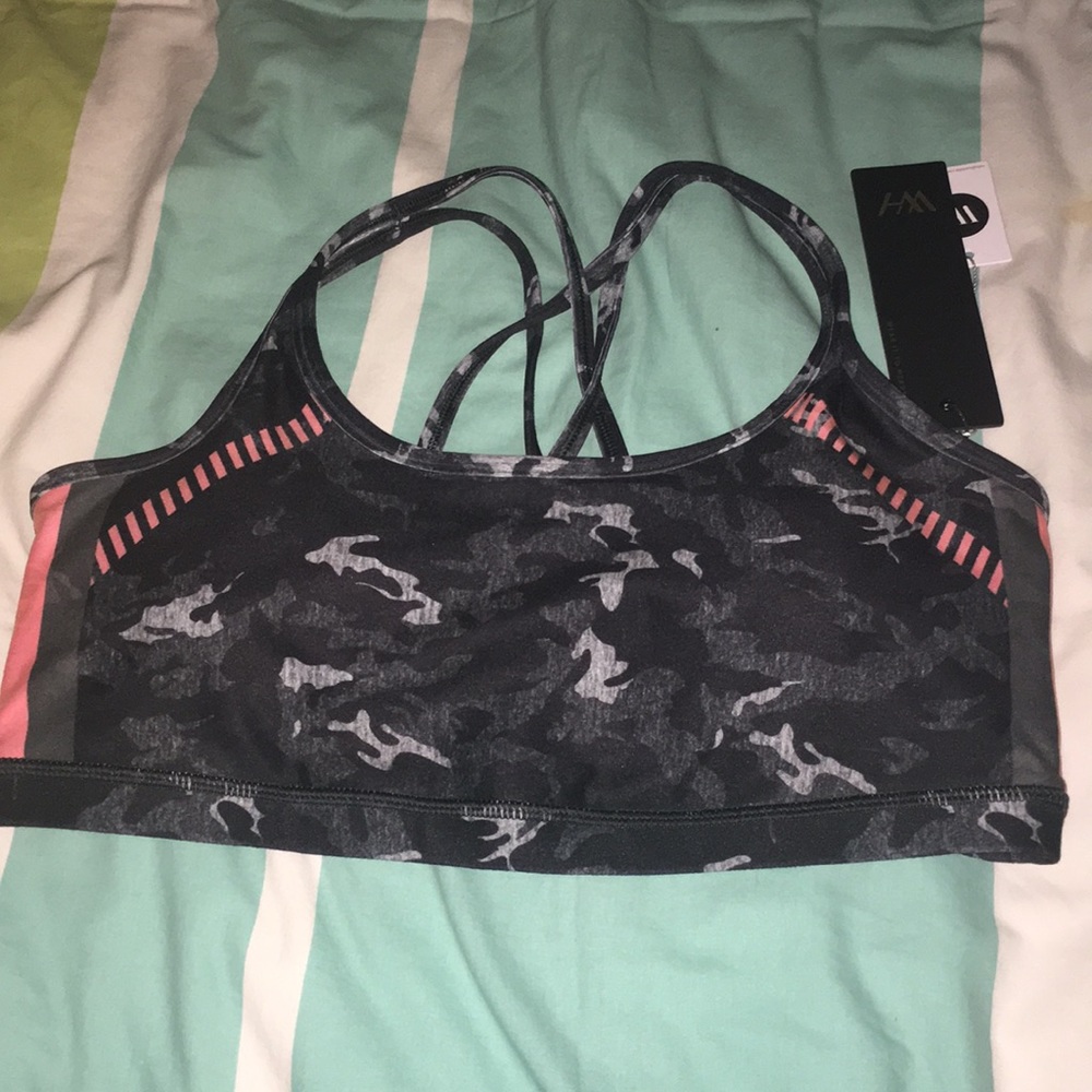 Pink camp sports bra